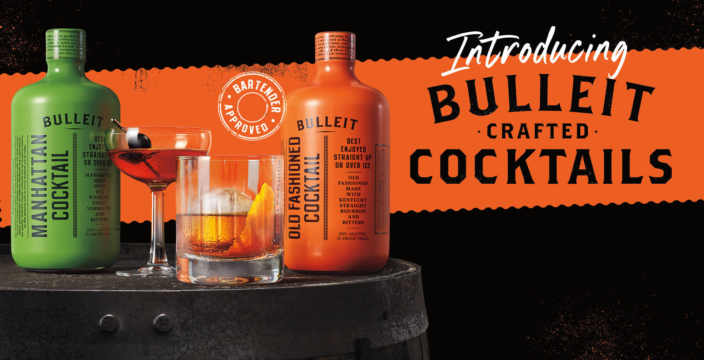 Bulleit Frontier Whiskey Introduces Ready to Serve Cocktails: Bulleit Crafted Cocktails in Two Classic Recipes